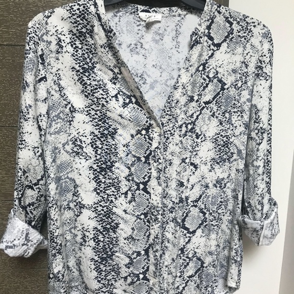 Soft Joie Dane Snake Print Button Down Blouse - Picture 8 of 8